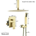 thumbnail image 6 of Boyel Living 10 inch Ceilling-Mounted Shower System Rainfall Shower Head with Handheld Shower, Bathroom Shower Faucet Set,Shower Trim Kit with Upgraded Valve, Brushed Gold, 6 of 10