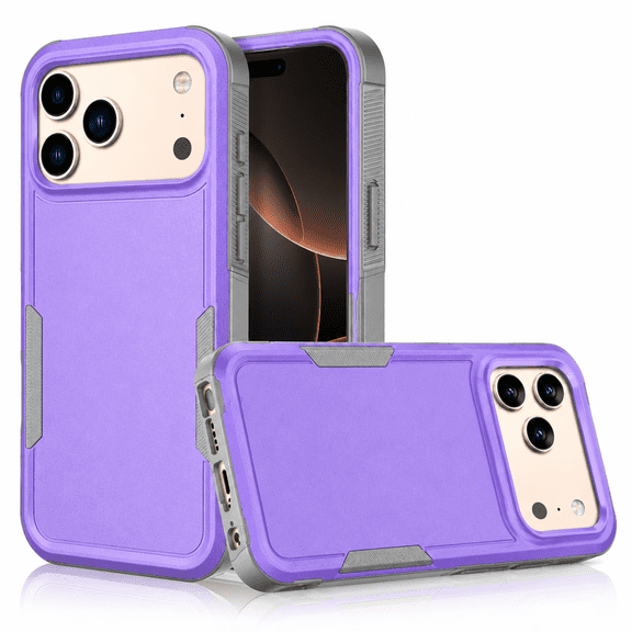 For iPhone 18 Pro Case, Shockproof Heavy Duty Rugged Cell Phone Case for Apple iPhone 18 Pro Cover, M&H Military Grade Full Body Protection Dual Layer Sturdy Durable Cute Bumper - Purple