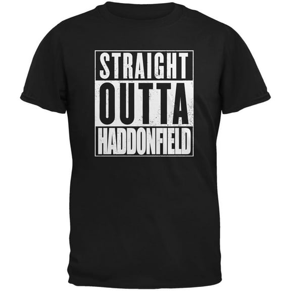 Halloween Straight Outta Haddonfield Black Adult T-Shirt - X-Large