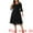 Black, variant on Plus Size Lace V-Neck 3/4 Sleeve Midi Evening Dress 1X Black