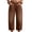 *Brown, variant on ClodeEU Women's High Waist Cropped Wide Leg Jeans ,Casual Button Fly Denim Capri Pants with Pockets ,Women's Plus L
