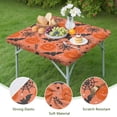 thumbnail image 4 of Elasticized Halloween table decoration with spooky pattern, perfect stretch-to-fit cover for 34x34 inch square tables, features classic pumpkin and ghost motifs, 4 of 6