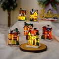 thumbnail image 4 of Christmas Village Christmas Village Houses 4Pcs Light Up Resin Winter Christmas Village Sets Simulation Miniature DecoraShatterproof Christmas Ornaments s for Christmas Tree Hanging Decorations, 4 of 6