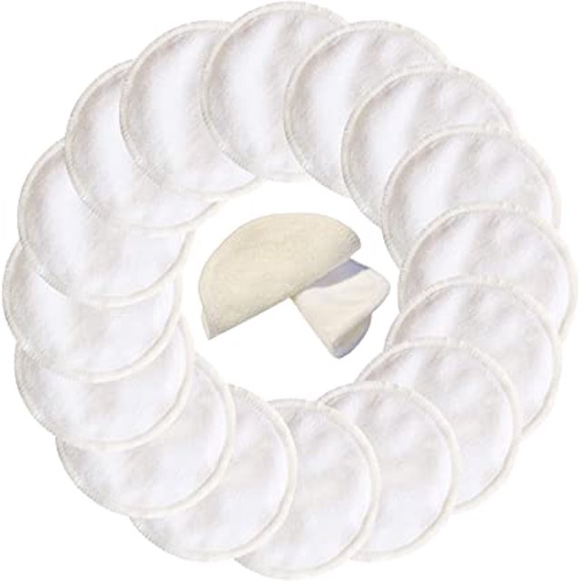 Almohadillas desmaquillantes de bambú (paquete de 16), almohadillas de algodón orgánico reutilizables con bolsa de lavandería, limpiador facial lavable
