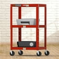 thumbnail image 3 of Luxor LEADER™ Adjustable-Height Three-Shelf Media Utility Cart, 24" W x 18" D, Red, 3 of 5