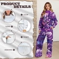 thumbnail image 6 of Yuyamidu Women's Lounge Sets Loungewear Purple Butterfly Rose Matching Sweatsuit Pickleball Exercising Gym Tracksuits 2 Piece Outfits Long Sleeve Sweatshirt Wide Leg Drawstring Sweatpants S, 6 of 7