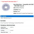 thumbnail image 2 of Rear Brake Rotor - Compatible with 2002 - 2006 GMC Envoy XL 2003 2004 2005, 2 of 2