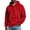 Red, variant on qafoshin Mens Warm Fuzzy Hoodies Fall Winter Casual Fleece Hooded Sweatshirt Fashion Solid Color Pullover Tops S-3XL