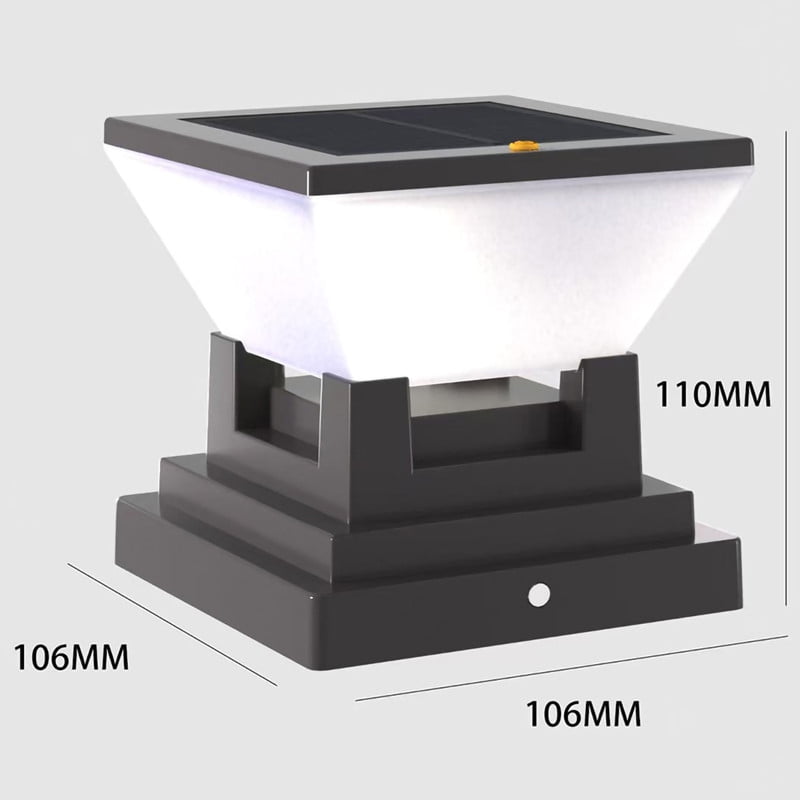 Solar Lights Outdoor, 4'' Post Light, IP65 Waterproof Pillar Light Fixture, Warm Light Fence Posts Cap Lantern Solar Powered for Garden Deck Patio Yard Porch Pathway Outdoor Lights