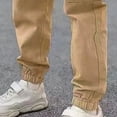 thumbnail image 5 of JUMEYU School Uniform Pants for Boys Cargo Pants for Kid Boys Elastic Waist Wide Leg Side Pockets School Wear Pants for Kids 5T 6T (Beige,5-6 Years), 5 of 6
