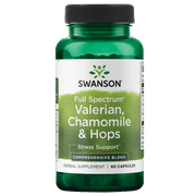 Swanson Full Spectrum Valerian, Chamomile and Hops 60 Capsules