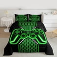 thumbnail image 2 of Castle Fairy Honeycomb Gamer Twin Comforter Sets,Geometric Hexagon Bedding Set, 2 of 8