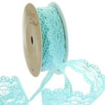 thumbnail image 1 of 7/8" Ribbon Hole Lace Trim Aqua 25 yards, 1 of 3
