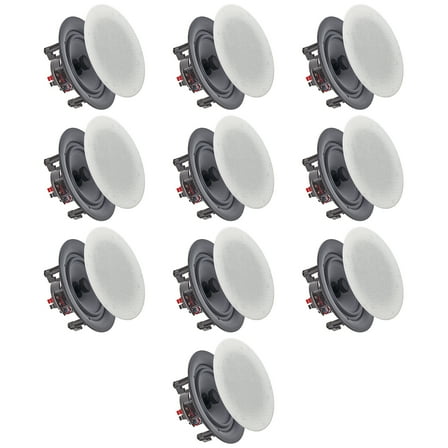 Set of (10) Vaiyer 6.5 Inch 8 Ohm 200 Watts Frameless Speakers Flush Mount in-Wall in-Ceiling 2-Way Mid Bass Woofer