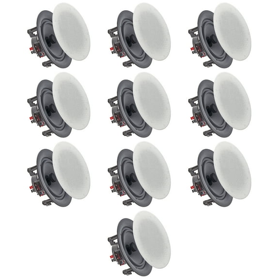 Set of (10) Vaiyer 6.5 Inch 8 Ohm 200 Watts Frameless Speakers Flush Mount in-Wall in-Ceiling 2-Way Mid Bass Woofer