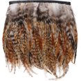thumbnail image 1 of Adorno de plumas de gallo natural - 3-5 pulgadas de ancho Paquete de adornos de flecos de plumas artesanales de 5 yardas para ropa de bricolaje y decoración de vestidos (natural), 1 of 3