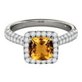 thumbnail image 2 of Aonejewelry 0.95 Ct. Ttw Diamond and Cushion Cut Citrine Ring in 10K White Gold, 2 of 4