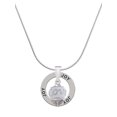 thumbnail image 1 of Delight Jewelry Silvertone Love on White Spinners Joy Ring Charm Necklace, 18", 1 of 4
