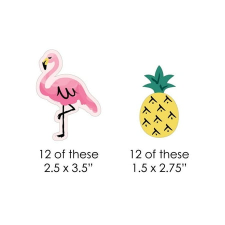 Big Dot of Happiness Pink Flamingo - Party Like a Pineapple - Tropical Summer DIY Shaped Party Cut-Outs - 24 Count