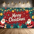 thumbnail image 3 of Red Background Merry Christmas Banner Snowflake Pattern Xmas Display Christmas Ornaments Gift Boxes Christmas Backdrop for Christmas Party Holiday Decoration Indoor Celebration, 3 of 9