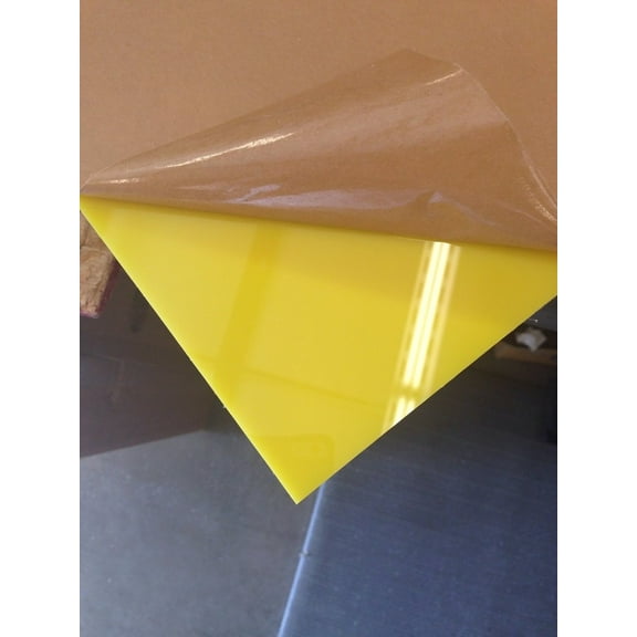 2 pack- YELLOW ACRYLIC #2016- OPAQUE PLASTIC SHEET      1/8" Thick     24" X 24" Nominal
