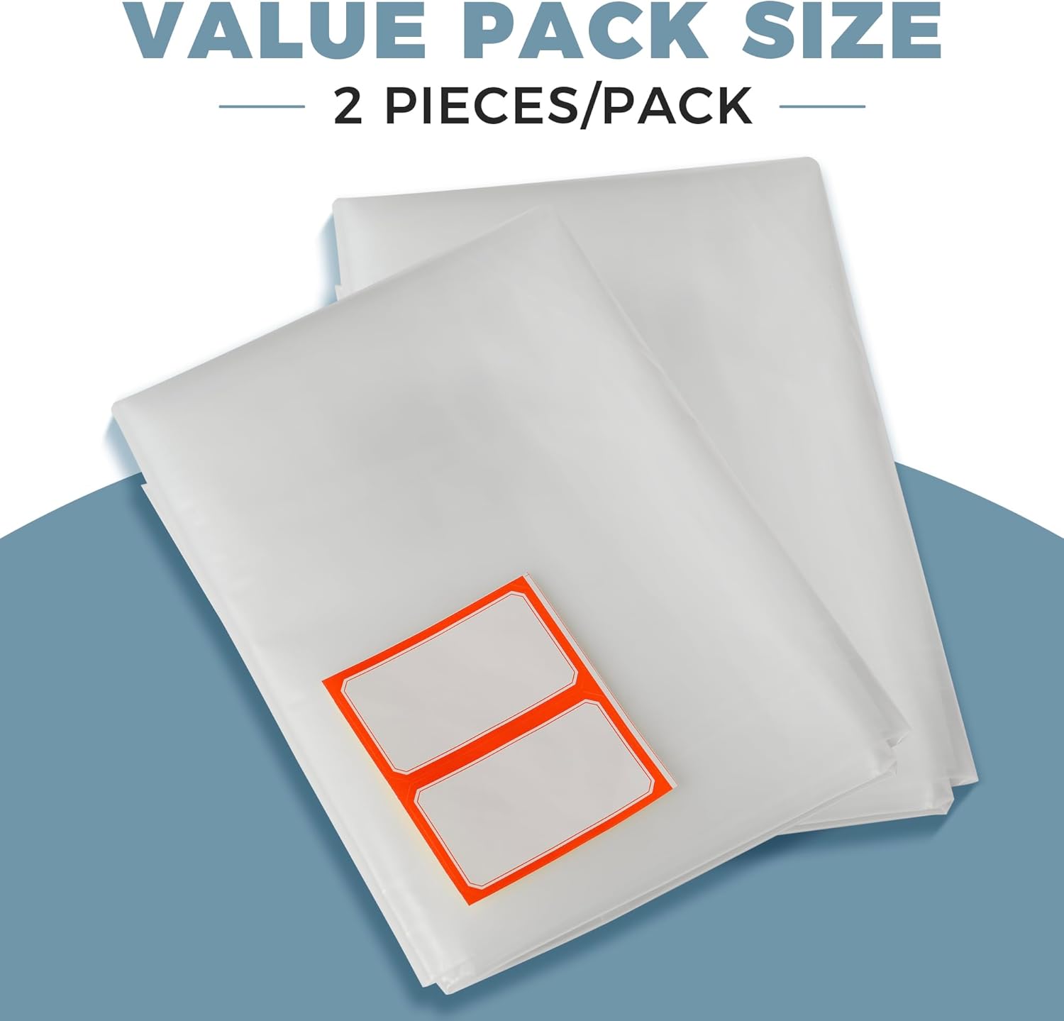 2-Pack Patio Loveseat Bench Cover, Heavy-Duty Clear Plastic Waterproof Outdoor Furniture Covers, Extra-Thick 58" x 28" x 52.5", Reusable Garden Sofa Protection
