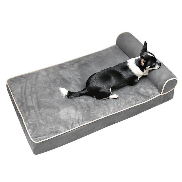 Cama Ortopédica para Perros Grande,100cm*60cm,Cama para Perro con Espuma Viscoelástica de Recuperación Lenta y Funda extraíble y Suave Piel sintética,Fondo Antideslizante