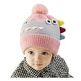 thumbnail image 3 of Penkiiy Baby Hats Baby Winter Hat Newborn Infant Baby Boys Girls Warm Knit Crochet Dinosaur Hat Pompon Beanie Cap Pink Hat for One Size, 3 of 4