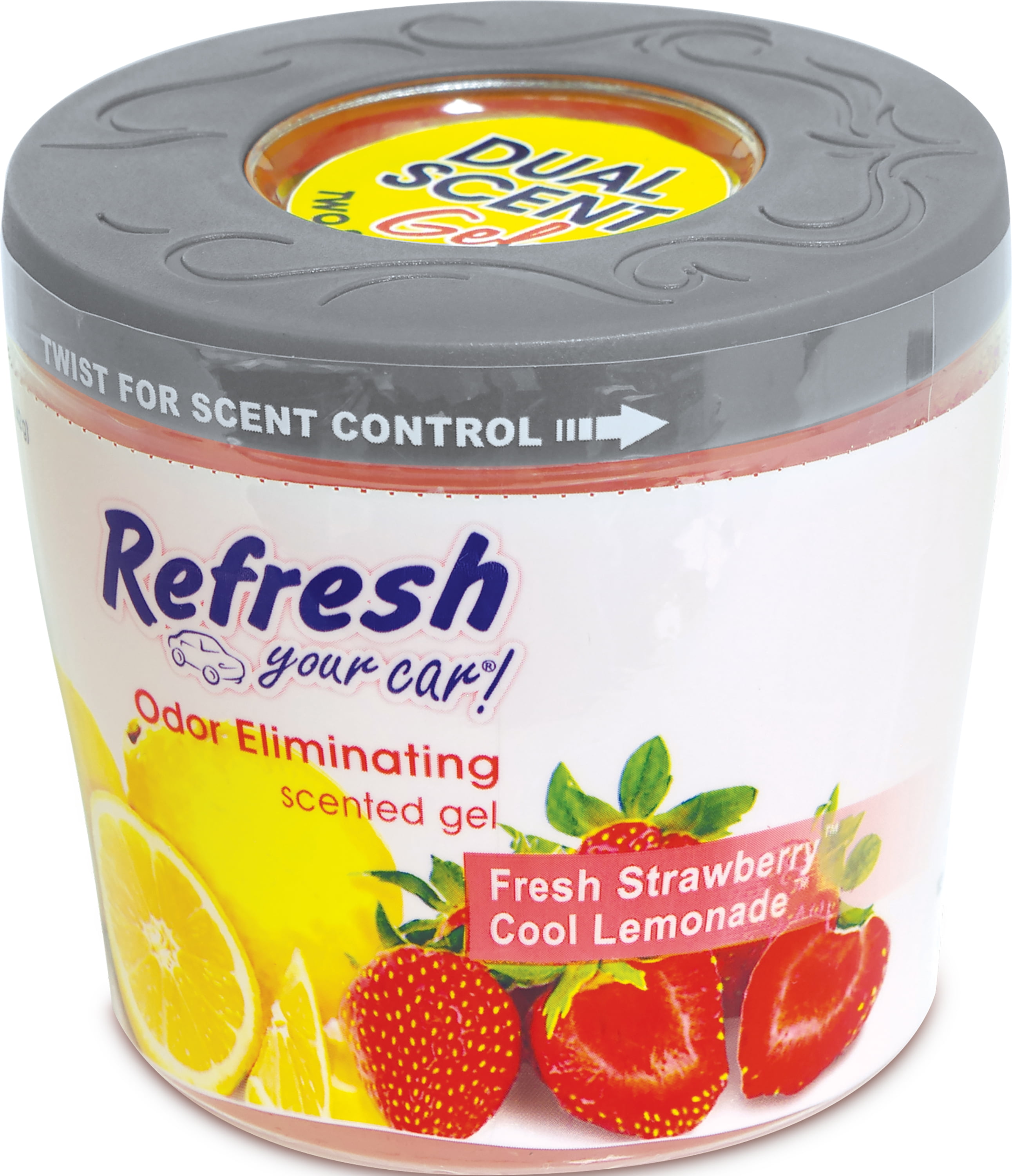 Refresh Your Car Automotive Air Freshener Scented Gel Can Strawberry