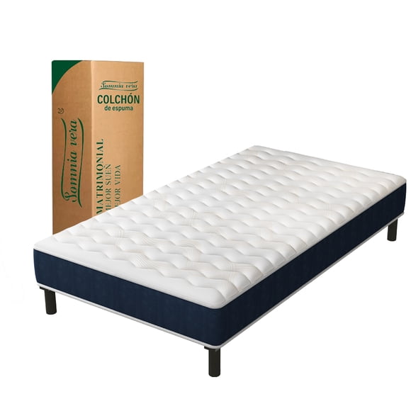 Colchón de Espuma con Patas Integradas, Ventilación 3D Cinco Lados, Soporte Ergonómico, Fácil de Armar, Ideal para Dormitorios, Apartamentos y Cuartos de Invitados