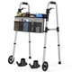 thumbnail image 1 of Andador Loyoda para personas mayores, ligero, compacto, plegable, con cesta y 2 esquís, altura ajustable, soporta hasta 169 kg, apto para FSA/HSA, color negro (andador con cesta), 1 of 5