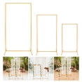 thumbnail image 4 of 3-Piece Gold Wedding Arch Stand Set Metal Backdrop Stands in 3 Sizes with 22 lbs Total Capacity for Ceremony, 4 of 10