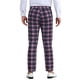 thumbnail image 3 of Pantalones de vestir planos elásticos de cintura con estampado a cuadros para hombres INSPIRE CHIC 28 Rosa Negro, 3 of 5