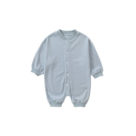 

TheFound Newborn Baby Boy Girl Long Sleeve One Piece Romper Jumpsuit Button Playsuit Fall Winter Clothes