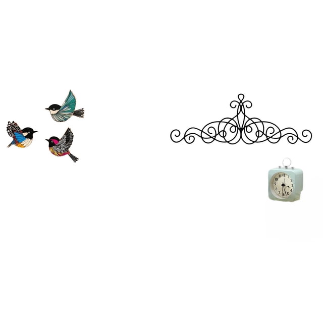 Colgante de pared de madera con diseño de pájaros voladores, decoración de pared con pergamino, letrero de metal rústico, ideal para sala de estar, do