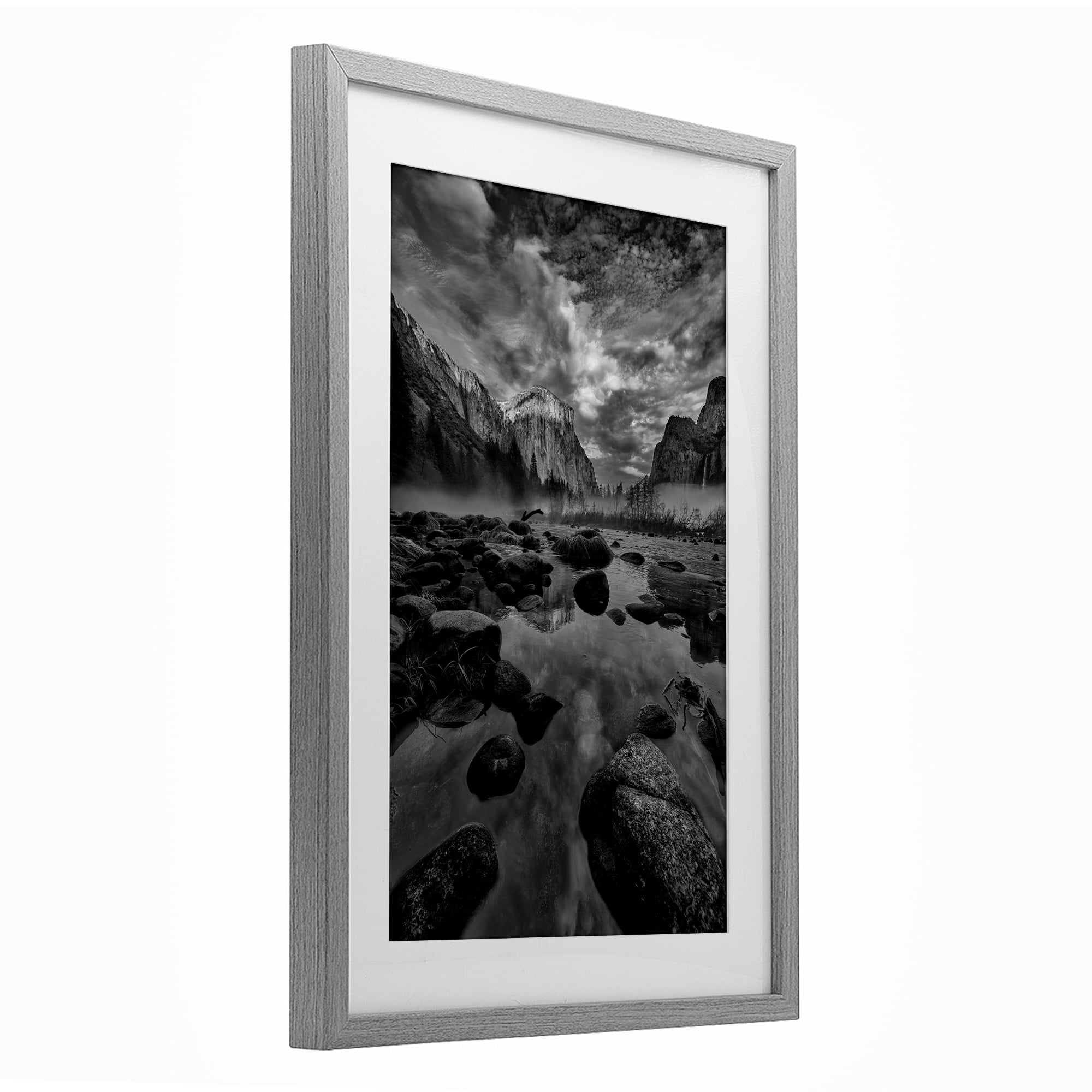 Stupell Industries Morning in Yosemite Valley Gray Framed Print Under Glass, design by Jon Evan
