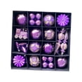thumbnail image 1 of 60 piezas de adornos navideños colgantes de copos de nieve perfecl para decoración de bolas de Navidad Champán morado dorado, 1 of 8
