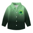 thumbnail image 4 of RXMEKW Chemise à Manches Longues Imprimée pour la Saint-Patrick pour Garçons avec Col Rabattu, 95 % Coton 5 % Spandex, Vert, 4 of 7