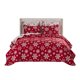 thumbnail image 1 of Juego de ropa de cama Benzara Flok Twin de 2 piezas con forma de copo de nieve rojo y blanco, 1 of 5