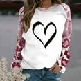 thumbnail image 2 of Awdenio Fashion Sweatshirt For Women Round Neck Casual Long Sleeved Valentine's Day Printing Stitching Sweater T Shirt Top, 2 of 4
