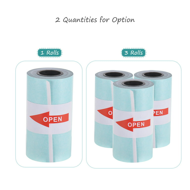 Thermal Printer Paper Colorful Mini Printing Paper Roll and Self-Adhesive  Printable Sticker Compatible with P1 Mini Printer PeriPage A6 Series  Printers,2.2 (W) x 1(D) x 230ft 