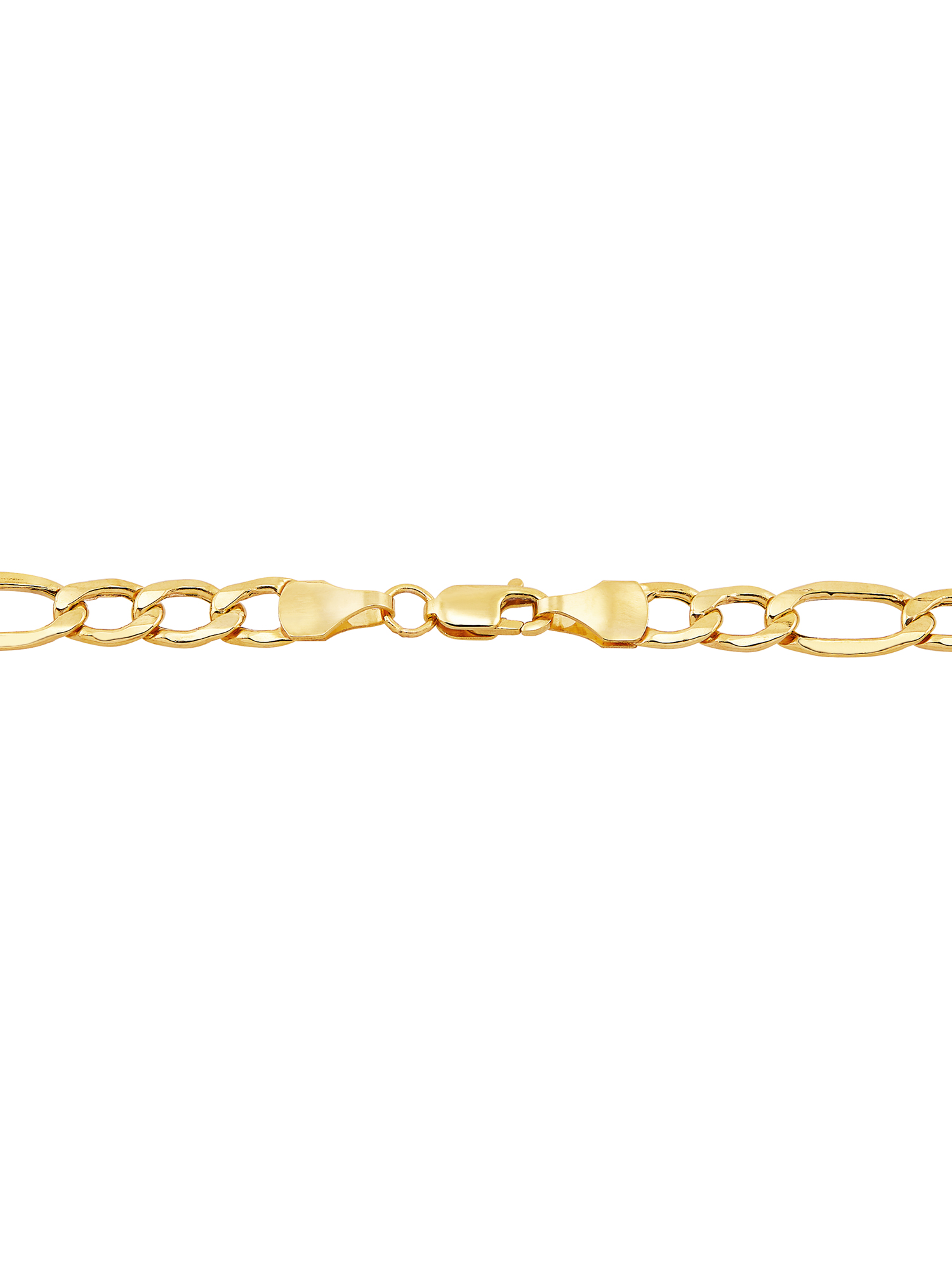 Brilliance Fine Jewelry 10K Yellow Gold 3 round 1 oval Link Figaro Bracelet, 8.5" - image 3 of 4