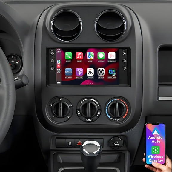 Gsuatey Car Radio for Jeep Compass 2009-2011 with Wireless Carplay Android Auto, 7 HD Touch Screen Stereo WiFi GPS Bluetooth FM RDS SWC Mirror Link Backup Camera