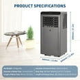 thumbnail image 6 of 10,000 BTU Portable Air Conditioner, for Rooms Up to 450 Sq.Ft – 3-in-1 Quiet AC Unit with Fan & Dehumidifier, Includes Remote, Window Kit, Sleep Mode, Portable ac units for Rooms, Office (Grey), 6 of 7