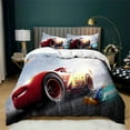 thumbnail image 1 of Lightning McQueen Duvet Cover Set Lightweight Bedding Set All Season Soft Car Quilt Cover with Zipper Closure, 1 of 6