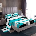 thumbnail image 1 of Erosebridal Geometry Full Sheet Sets for Teens, Abstract Stripes Bedding Full Size, Modern Fashion Bed Sheets Full, Lightweight Bedroom Decor, 4pcs, 1 of 7