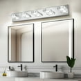 thumbnail image 2 of 31" Modern Chrome 5-Light LED Vanity Light, Square Acrylic Lampshades Wall Mount Fixture for Bathroom, Mirror Lighting, 2 of 9