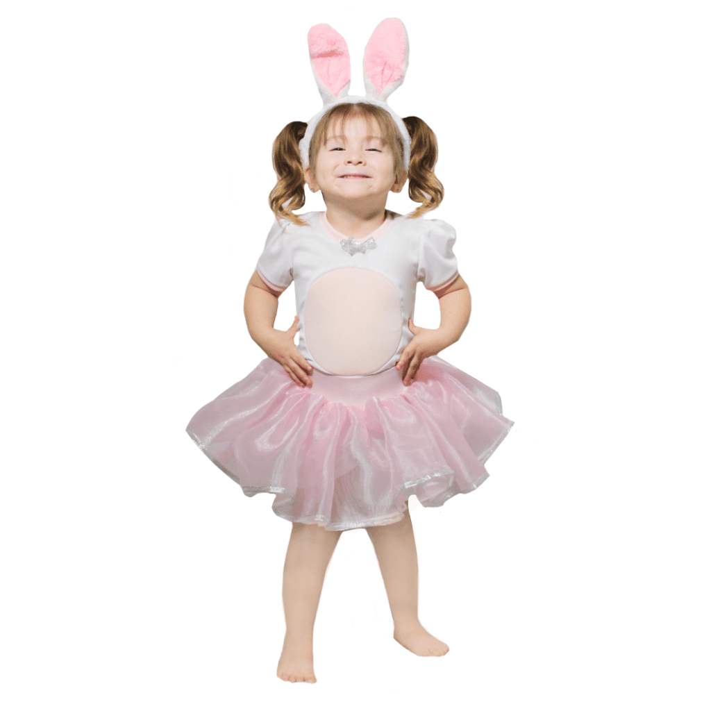 Disfraz de Primavera Fx Costumes Conejita Blanca con Rosa Tutu
