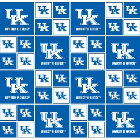 Kentucky Wildcats Fabric - University of Kentucky Fabric Fine Cotton Classic Geometric Design-Sold by the Yard