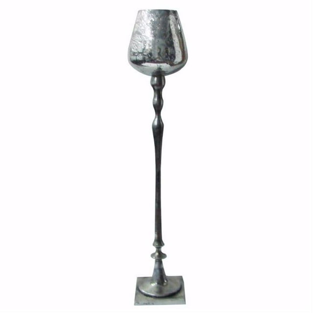 Benzara BM150646 Ideally Stylized Candle Holder, Silver